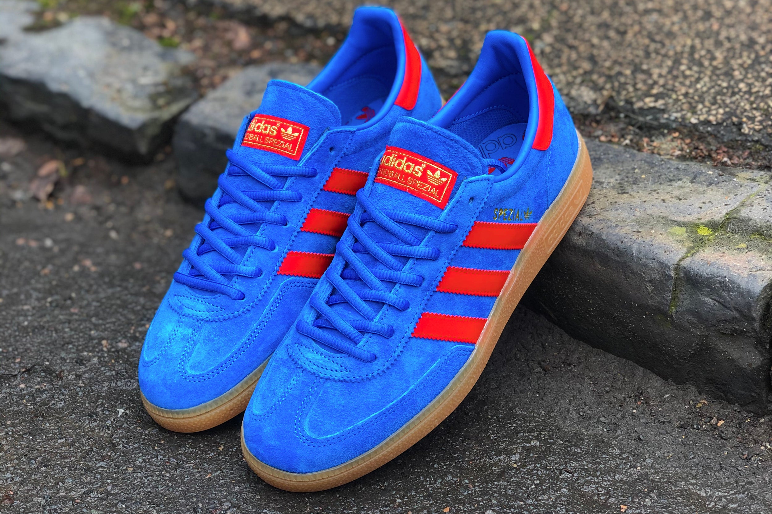 blue red adidas shoes