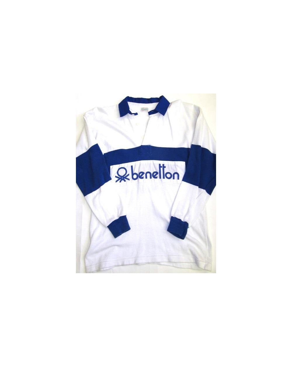 Benetton Rugby Vintage 80s Sweatshirt White/Navy