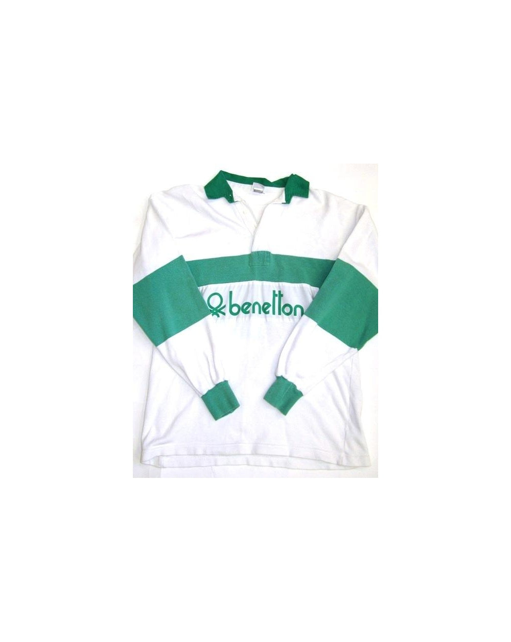 Benetton Rugby Vintage 80s Sweatshirt White/Green