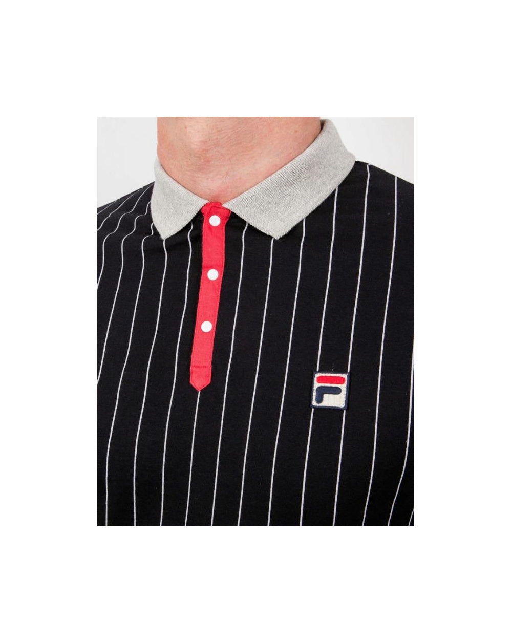 Fila Vintage Mk1 Settanta Polo Shirt Black/Grey/Red