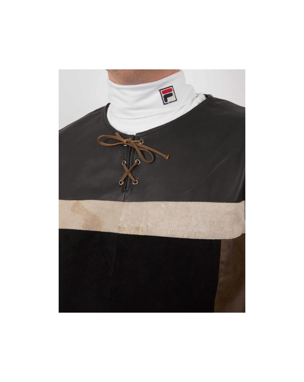 80s Casual Classics Patchwork Leather Jacket - Suede And Leather Brown
