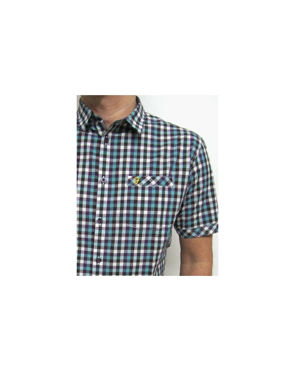 Farah Constable Short Sleeve Check Shirt Hunter Green