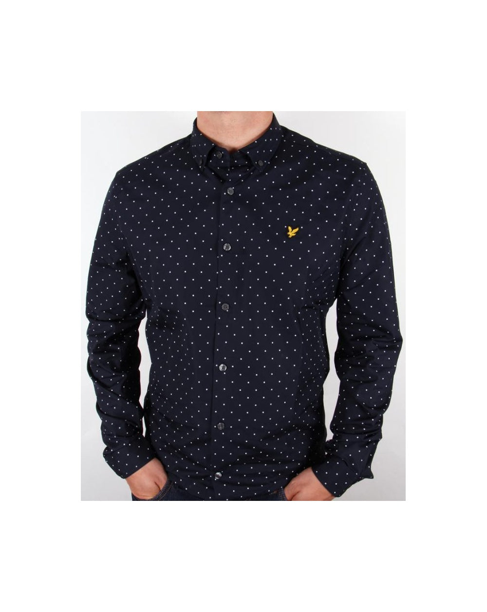 Lyle And Scott Square Dot Shirt New Navy
