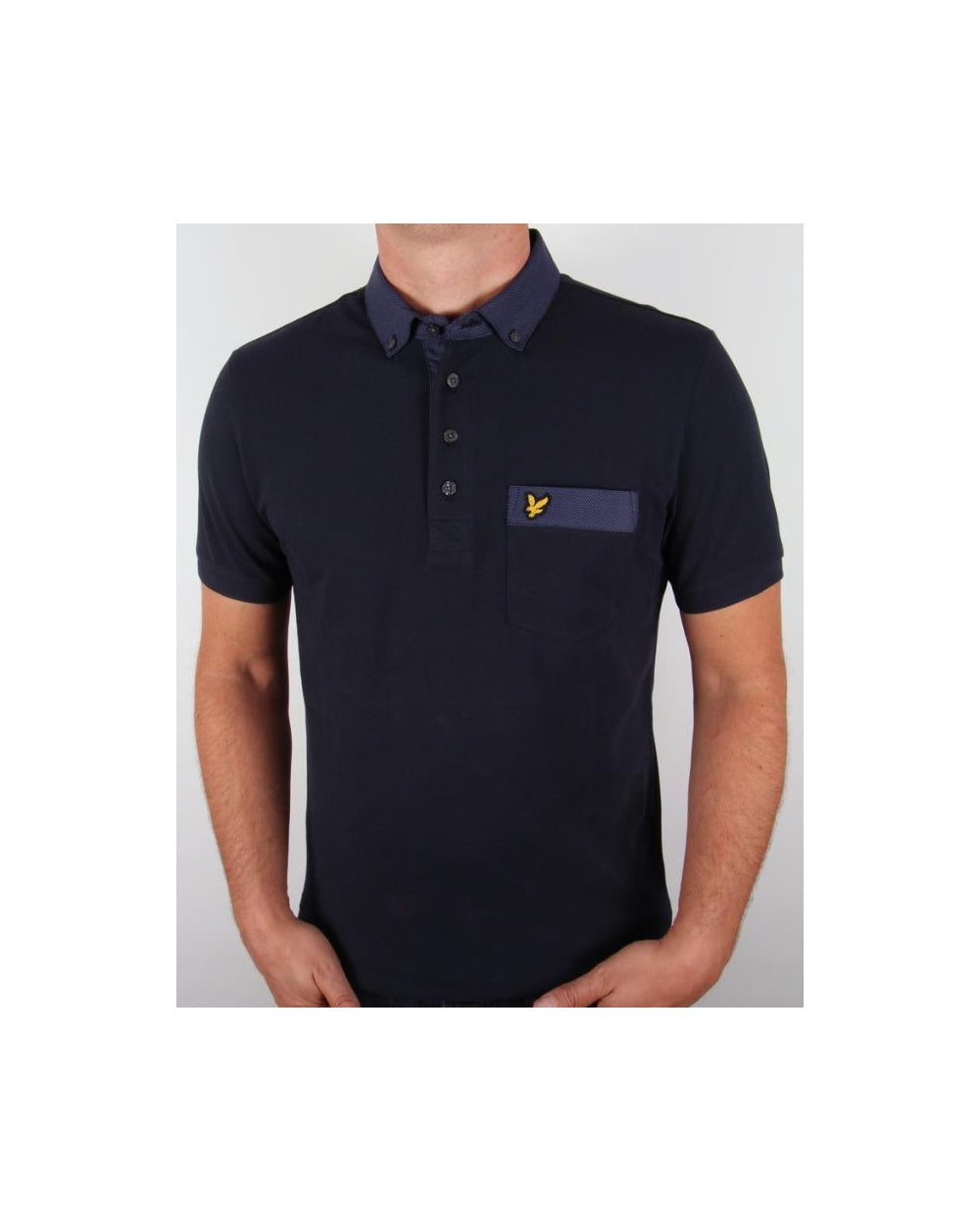 Lyle And Scott Shirting Collar Polo Shirt Navy