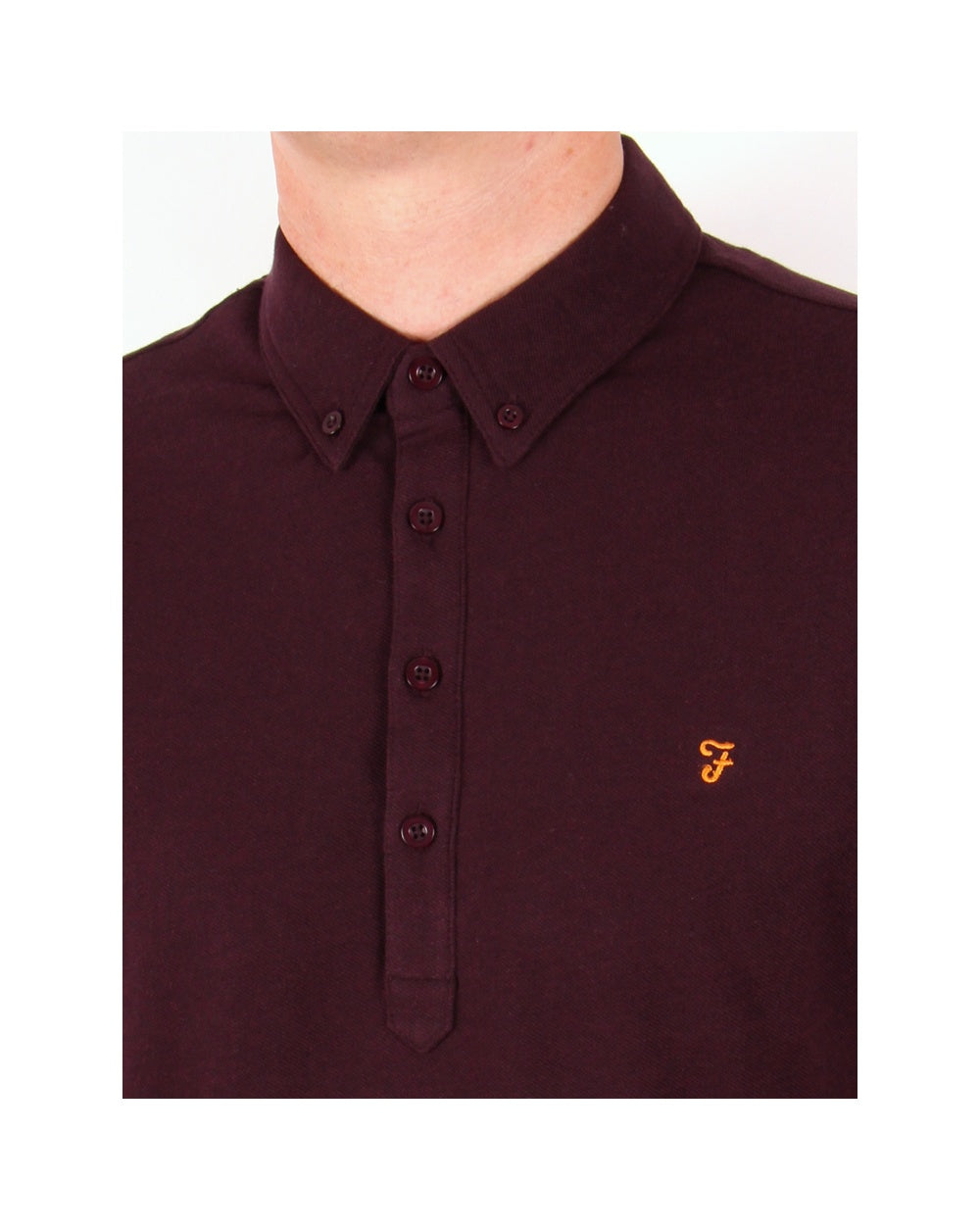 Farah Merriweather Polo Shirt Burgundy Marl