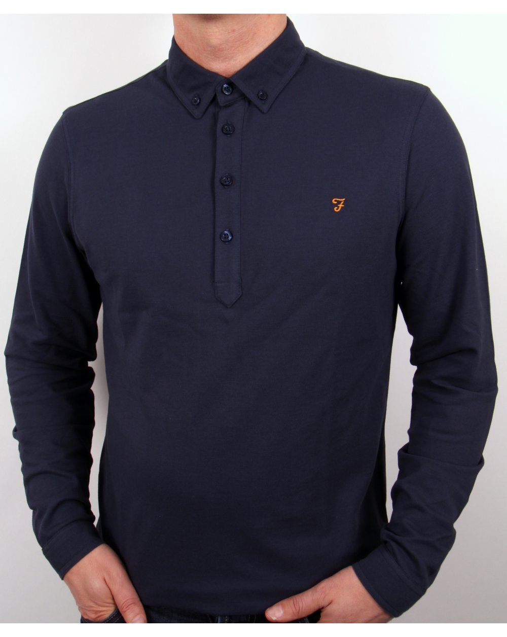 Farah Merriweather Polo Shirt Navy Blue