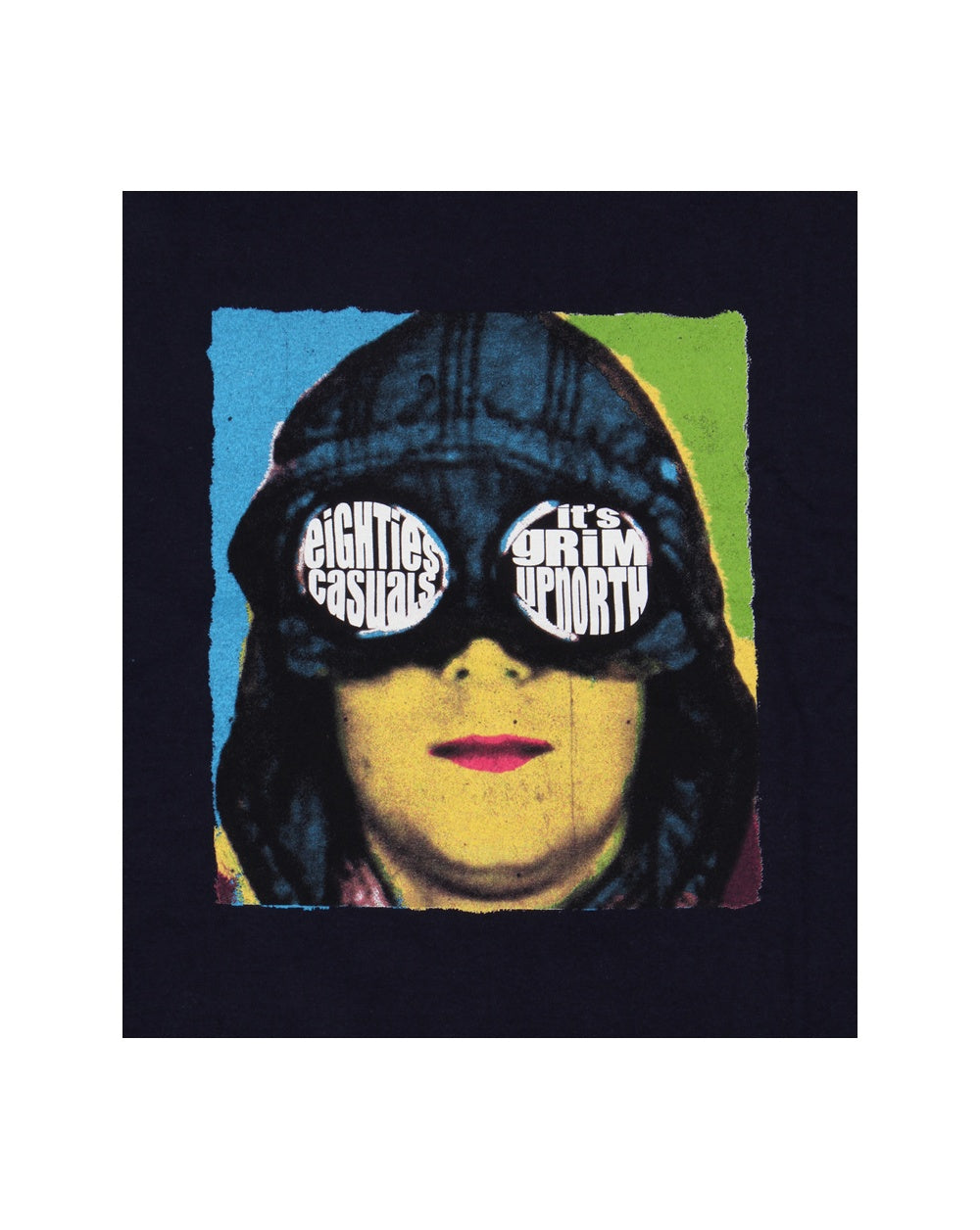 80s Casuals Grim Up North Mondays T-shirt Navy