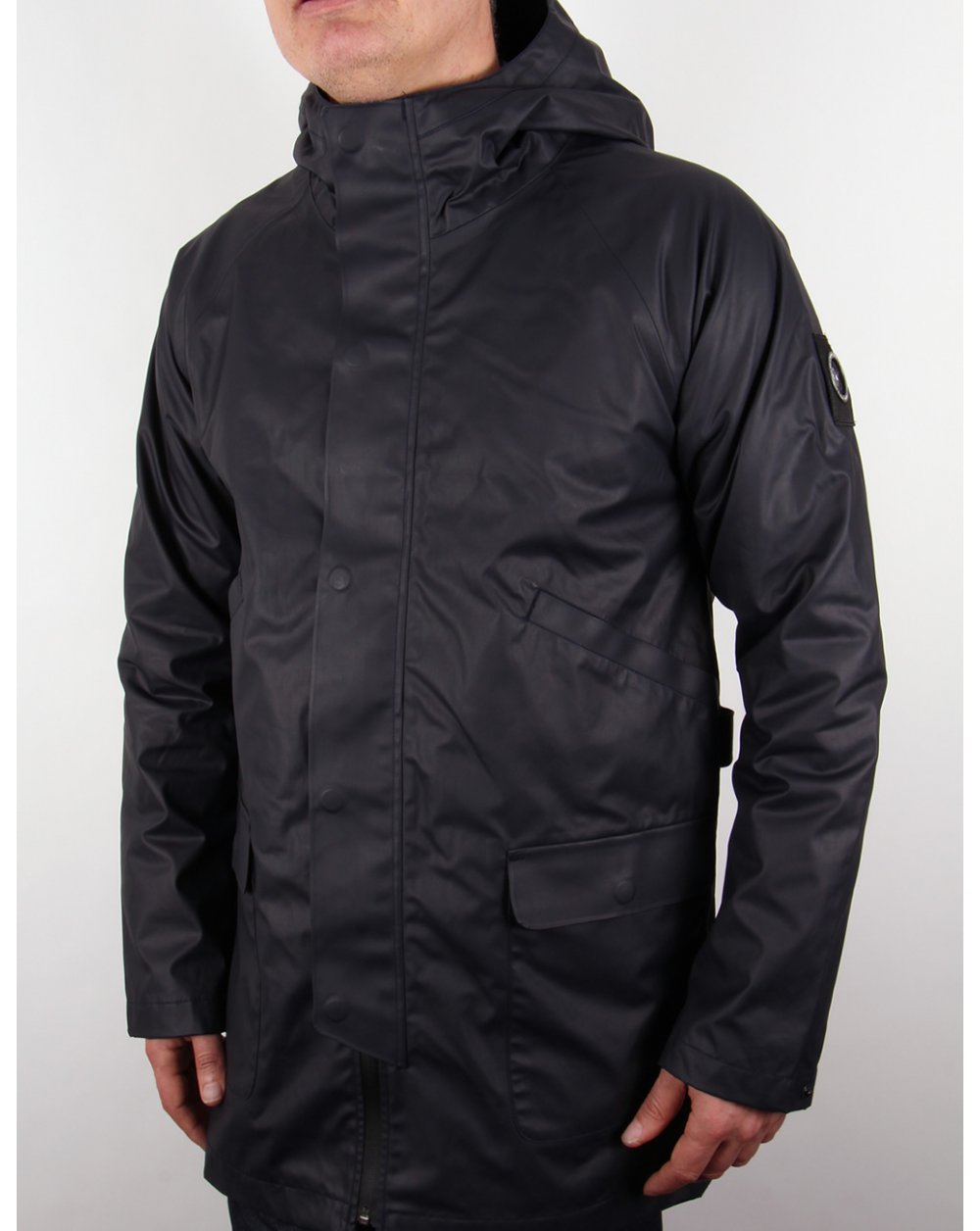Marshall Artist Technical Hooded Mac Navy Blue