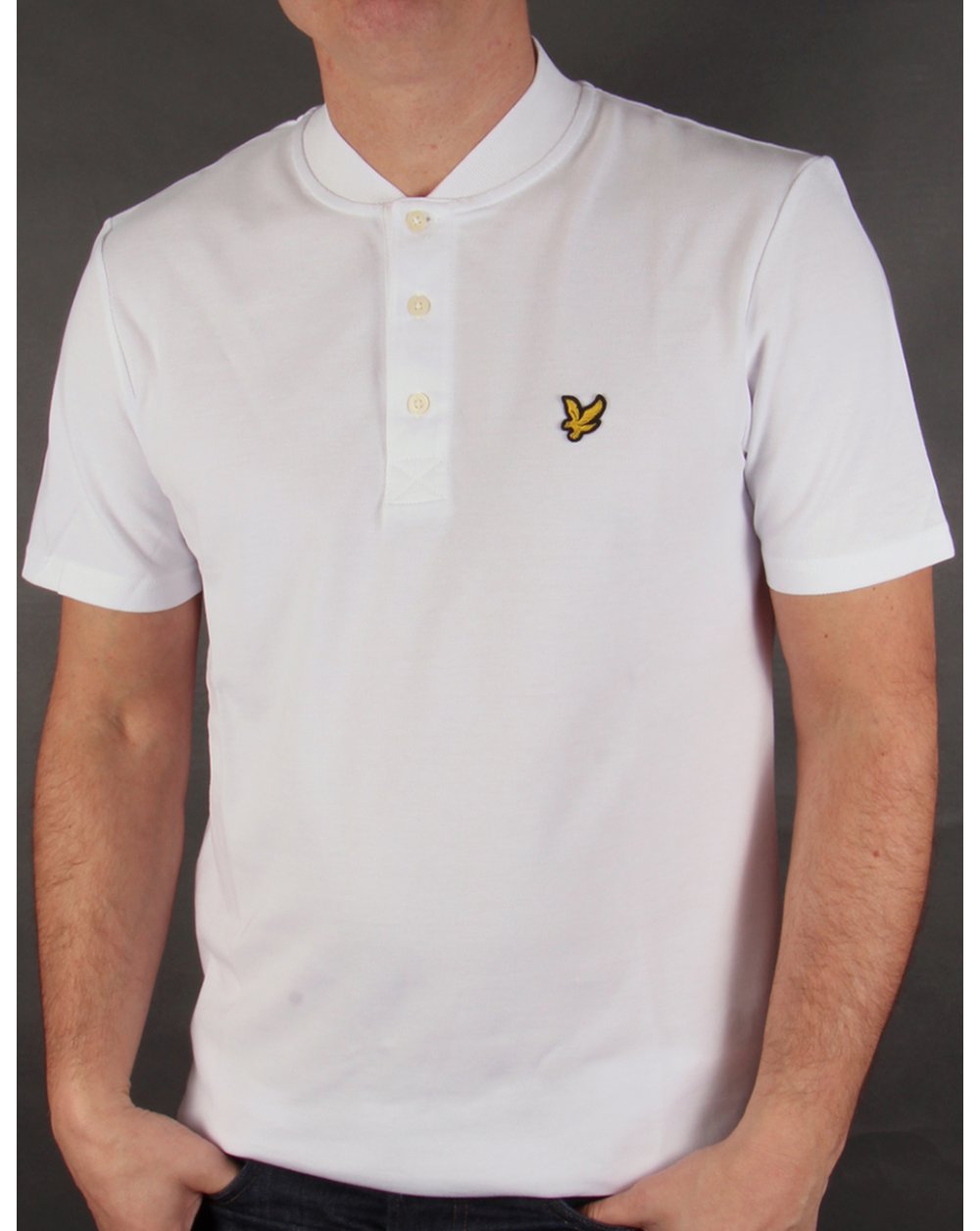 Lyle And Scott Bomber Collar Polo Shirt White