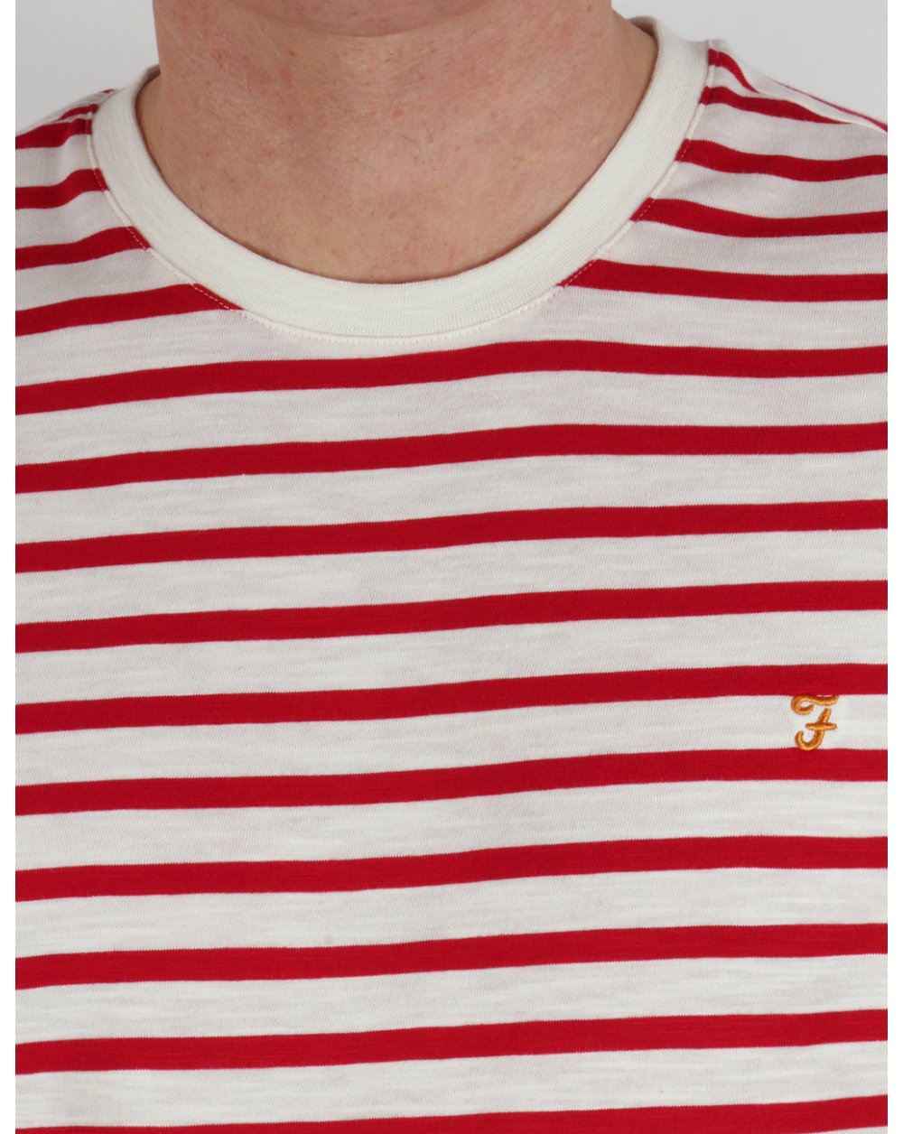 Farah Gieger Striped T-shirt White/red
