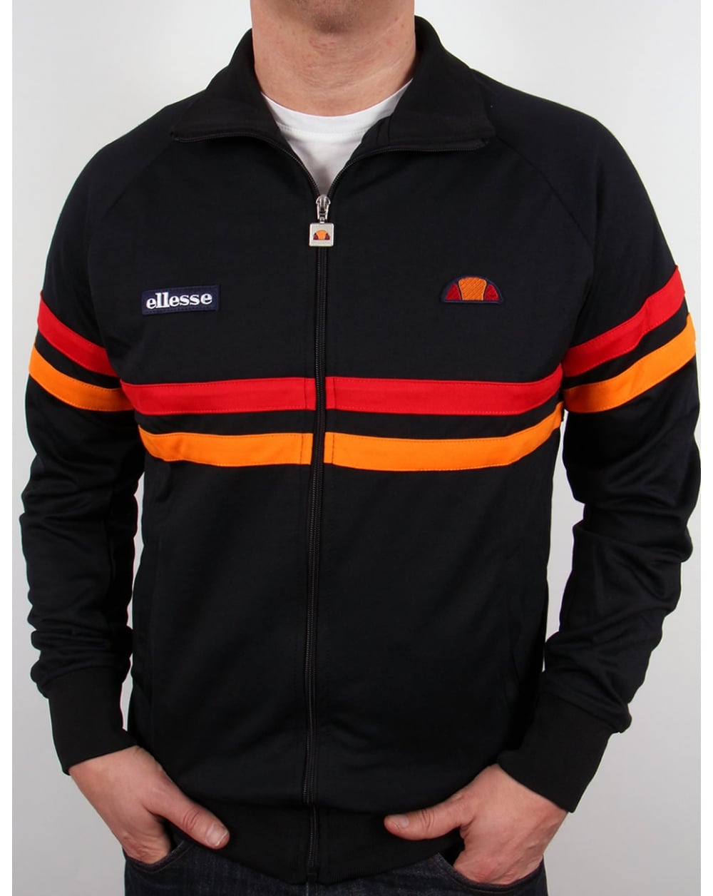 Ellesse Rimini Track Top Black/Red/Orange