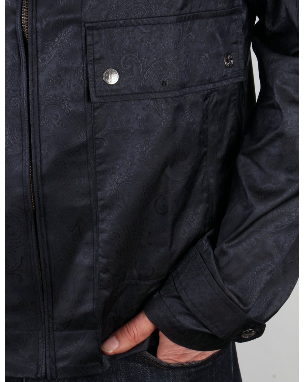 Pretty Green Wren Paisley Jacket Navy