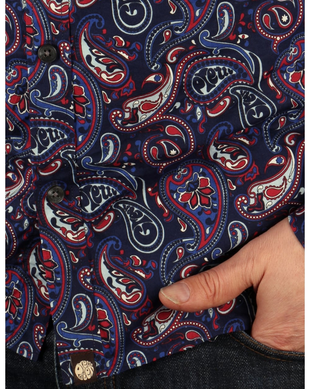 Pretty Green Sefton Paisley Shirt Navy