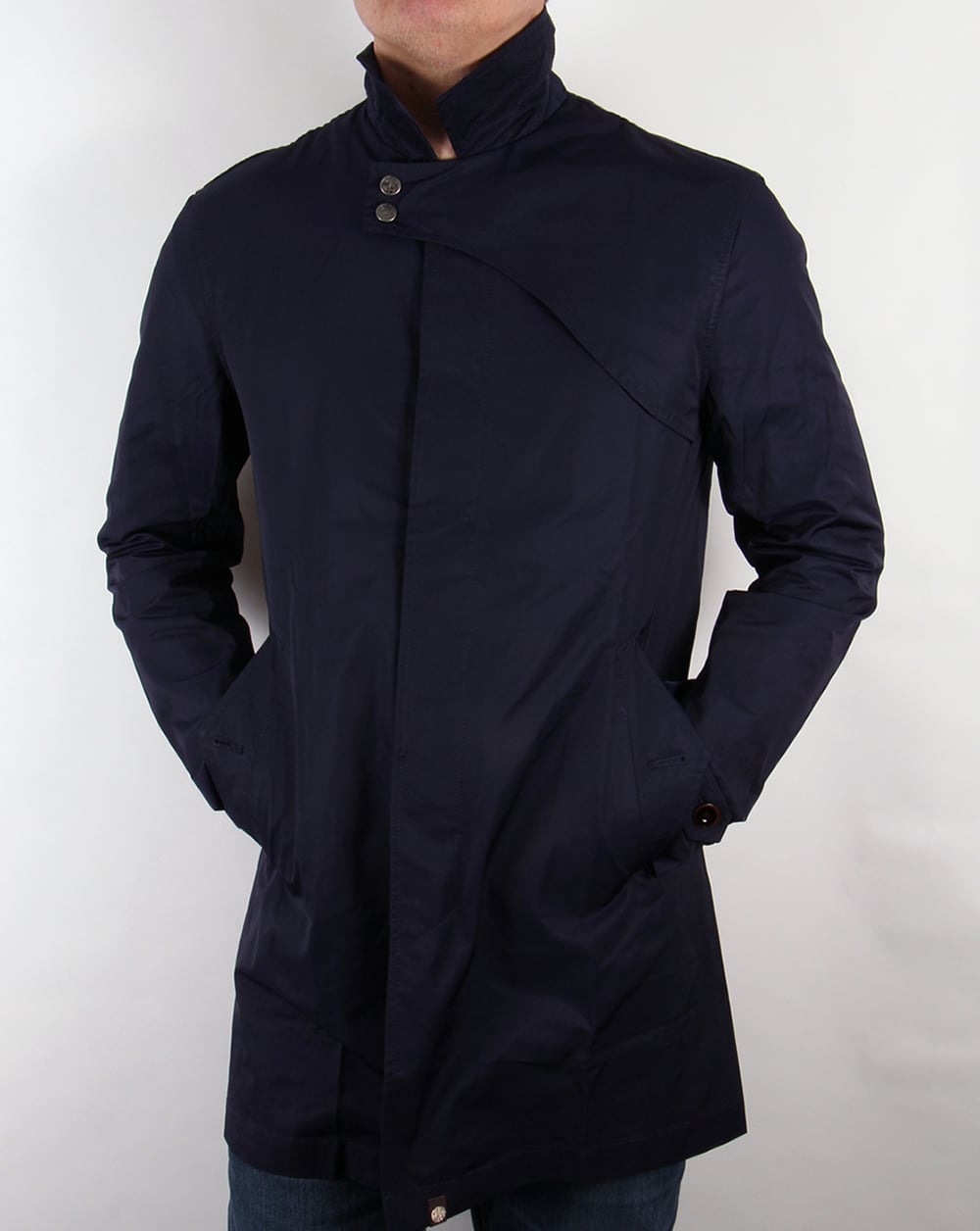 Pretty Green Mayfair Trench Coat Navy