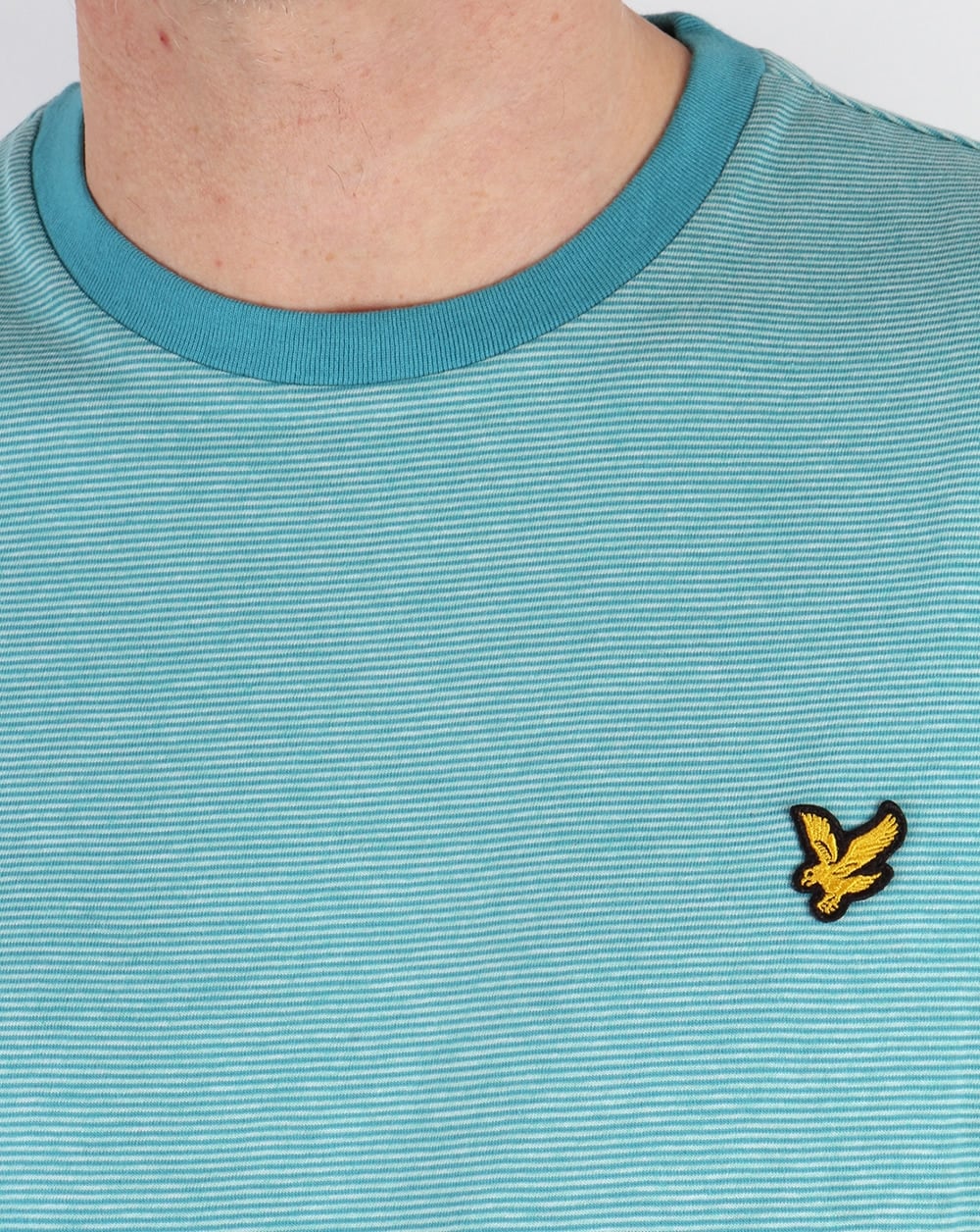 Lyle And Scott Fine Stripe T-shirt Pagoda Blue