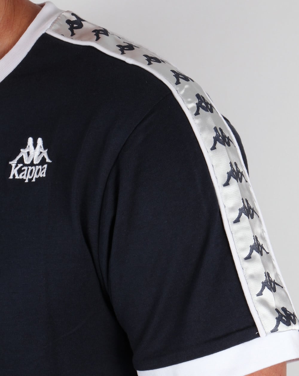 Robe Di Kappa Logo Ringer Taping T-shirt Navy