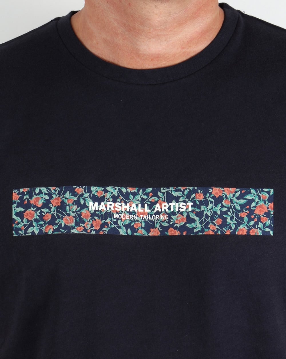 Marshall Artist Floral Box T-shirt Midnight Navy