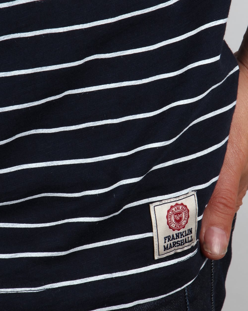 Franklin And Marshall Striped T-shirt Navy/White
