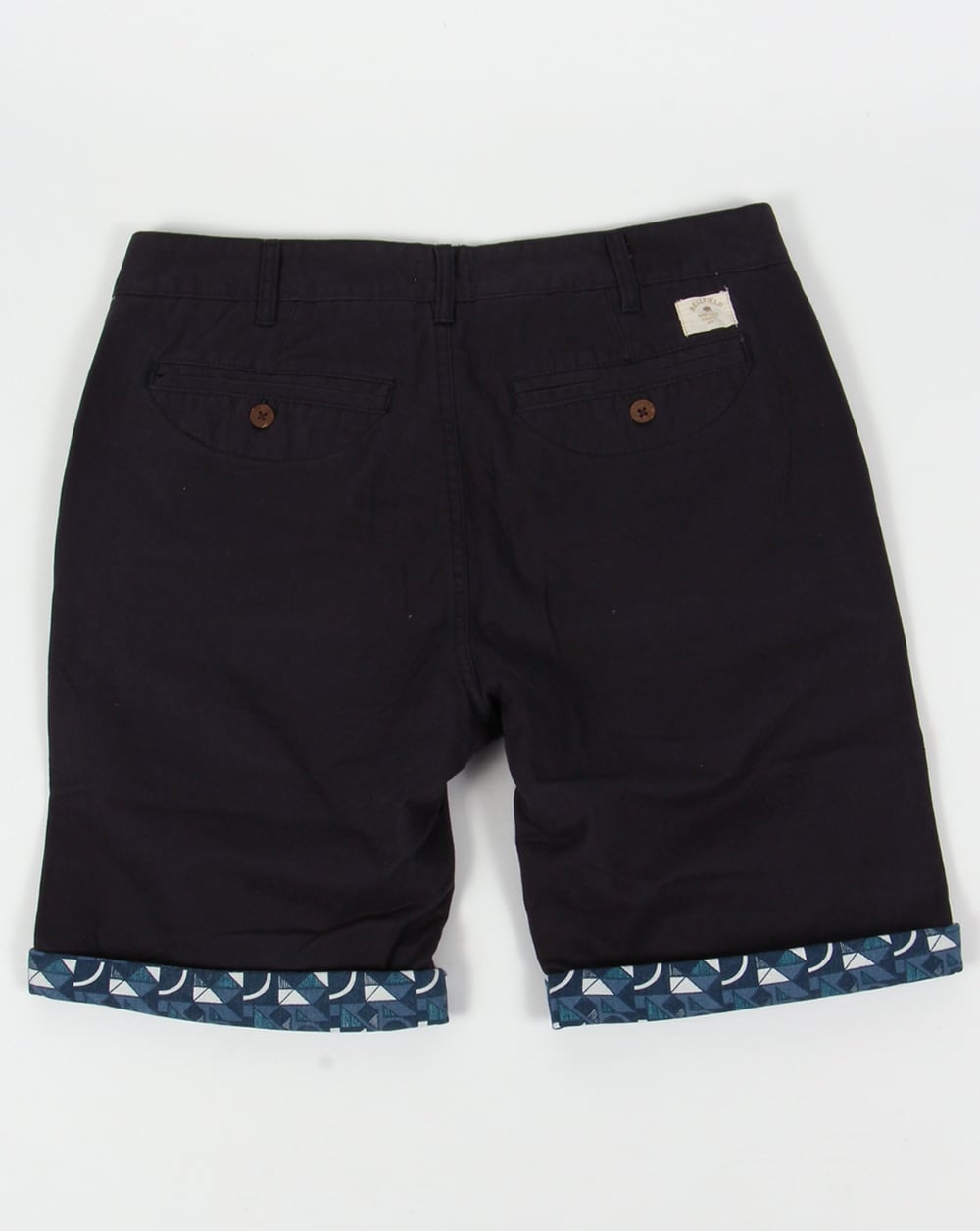 Bellfield Turn Up Printed Shorts Navy