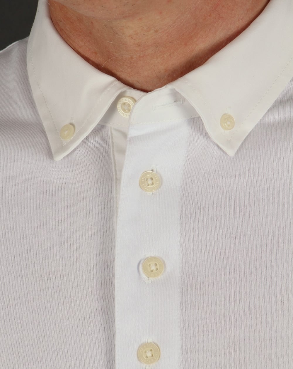 Lyle And Scott Woven Collar Polo Shirt White