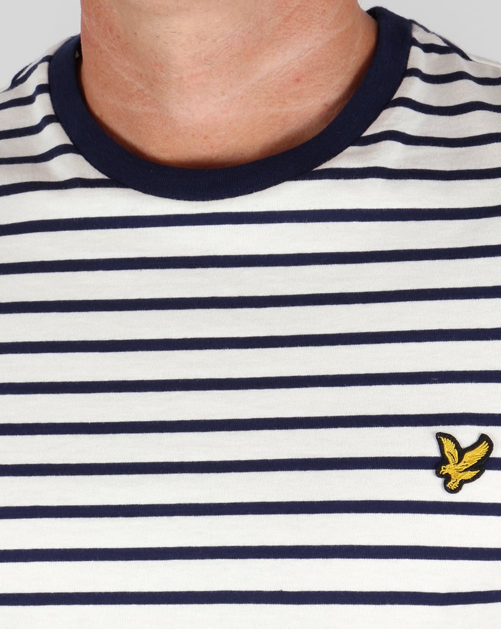 Lyle And Scott Long Sleeve Breton Stripe T-shirt Off White