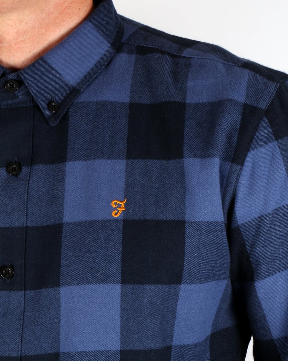 Farah Irthling Check Shirt Dusky Blue