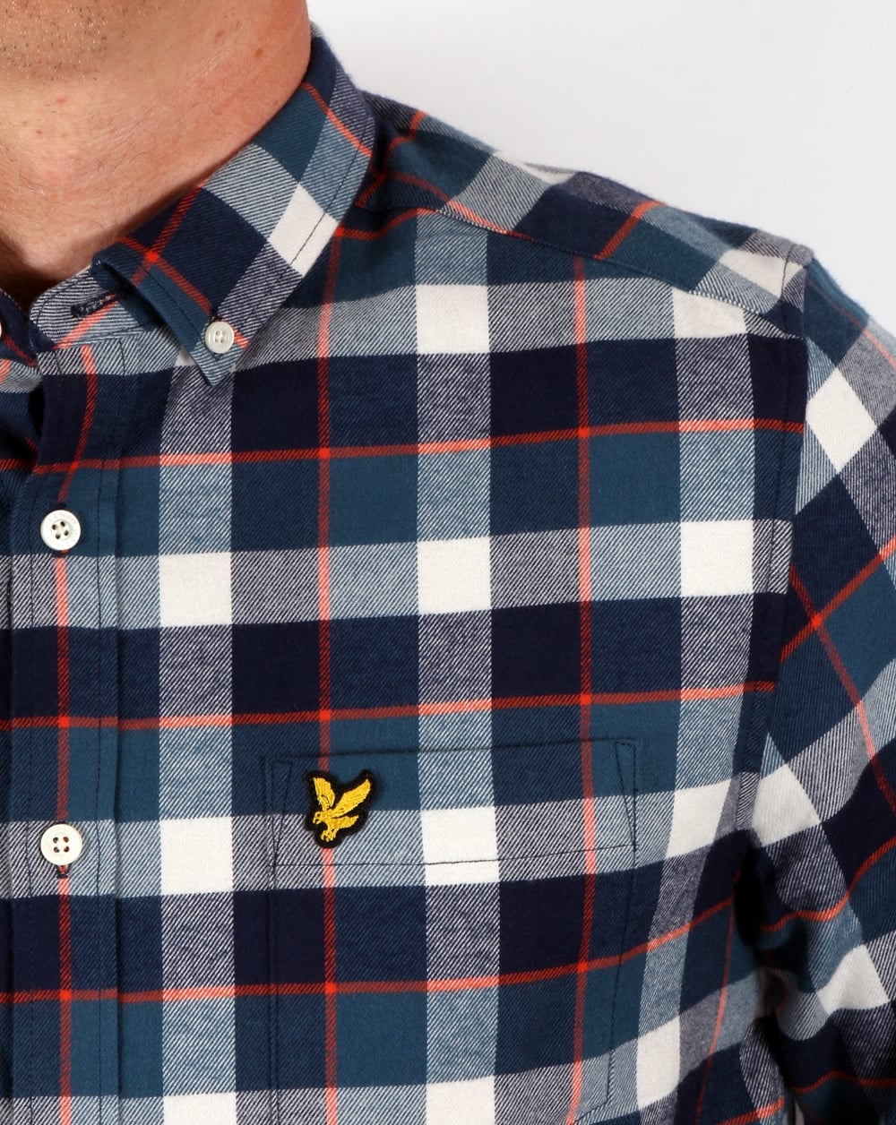 Lyle And Scott Check Flannel Shirt Off White
