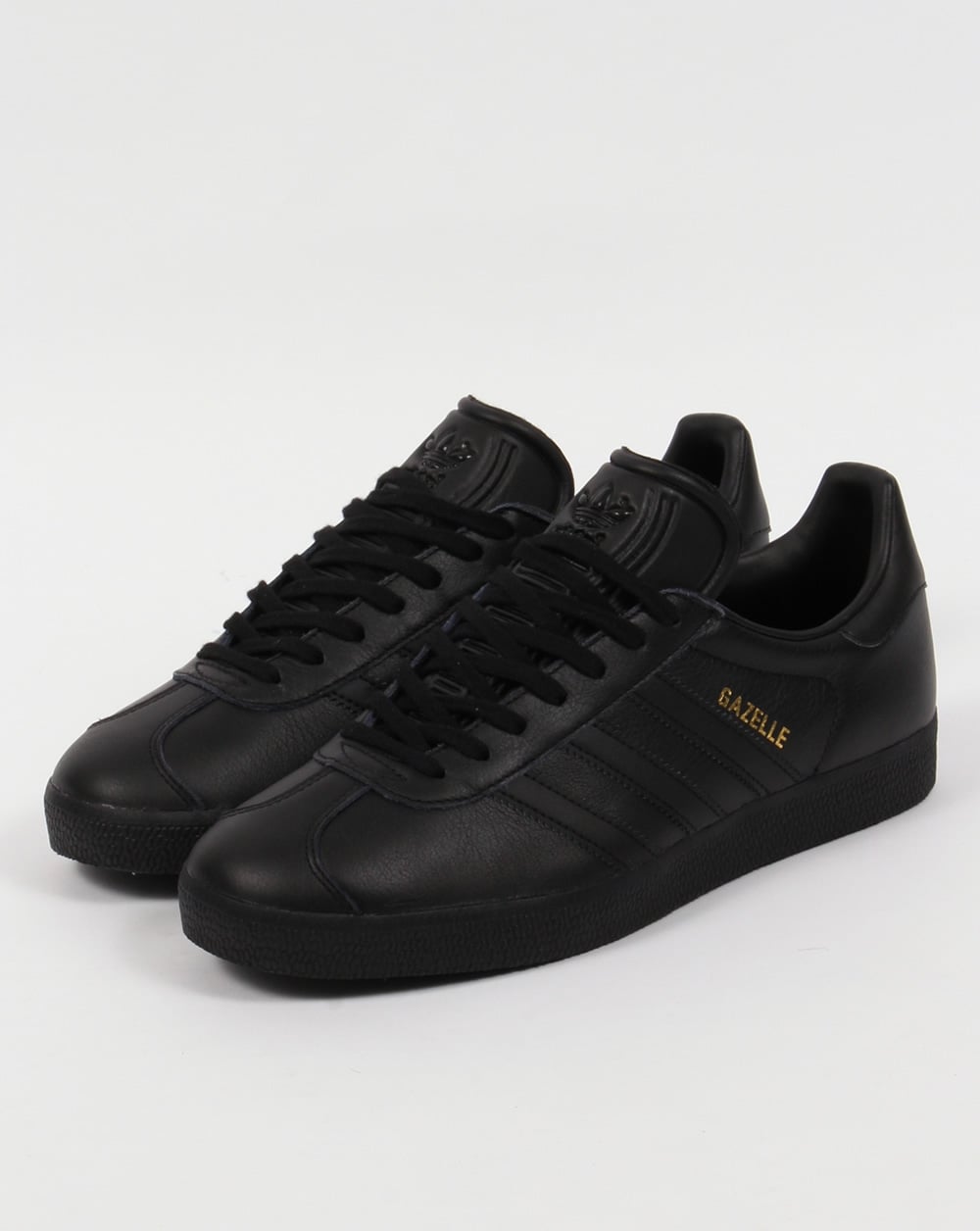 Adidas Gazelle Leather Trainers Triple Black