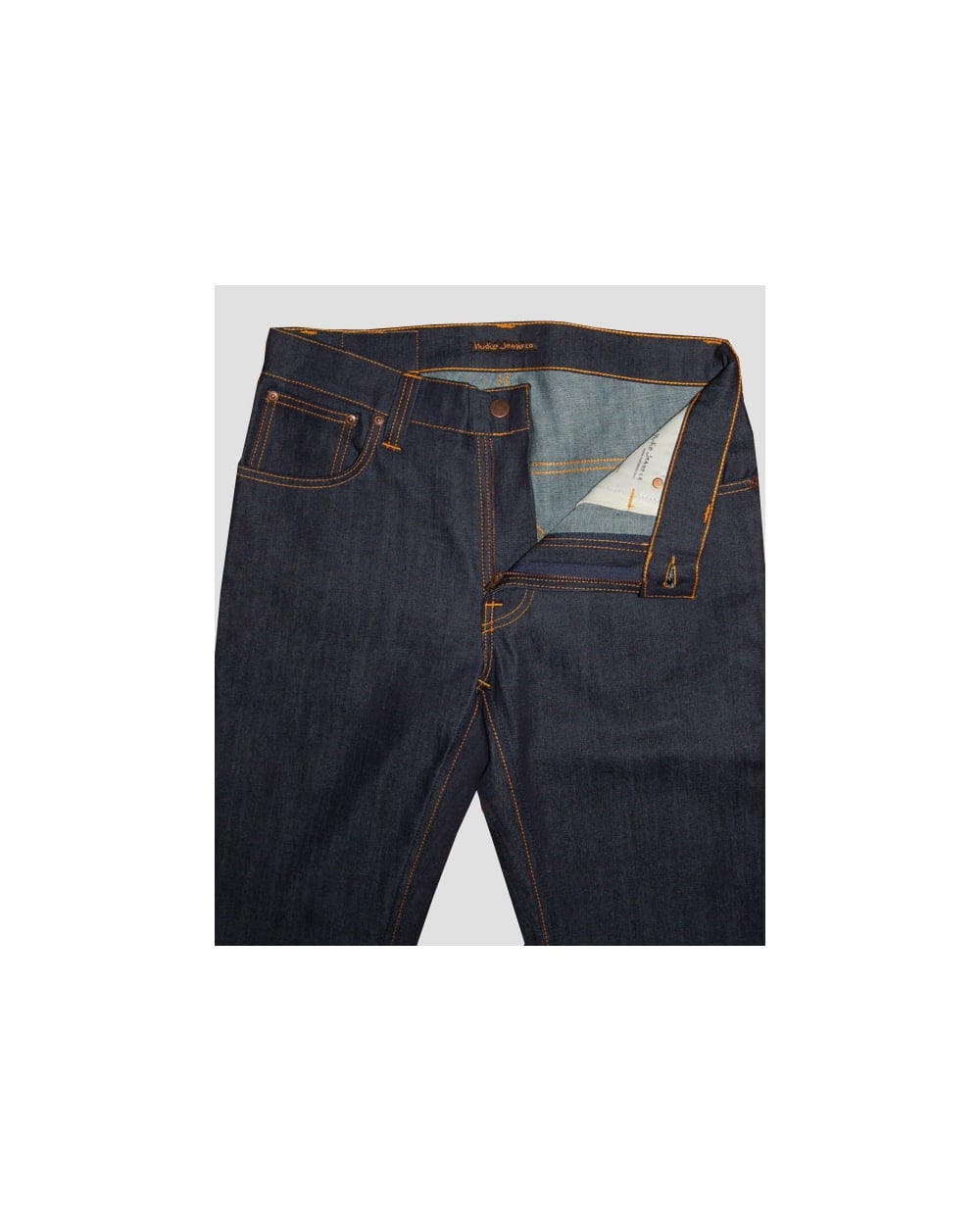 Nudie Jeans Thin Finn Organic Dry Ecru Emb Navy