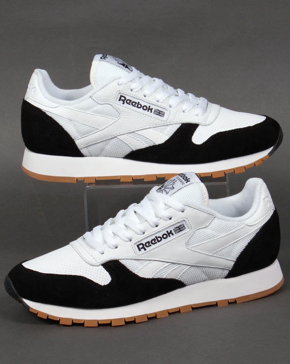reebok classic leather white black