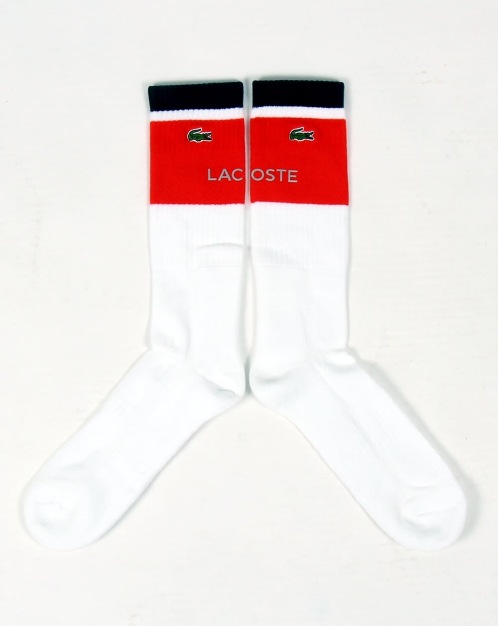 Lacoste Block Colour Socks White/navy/red