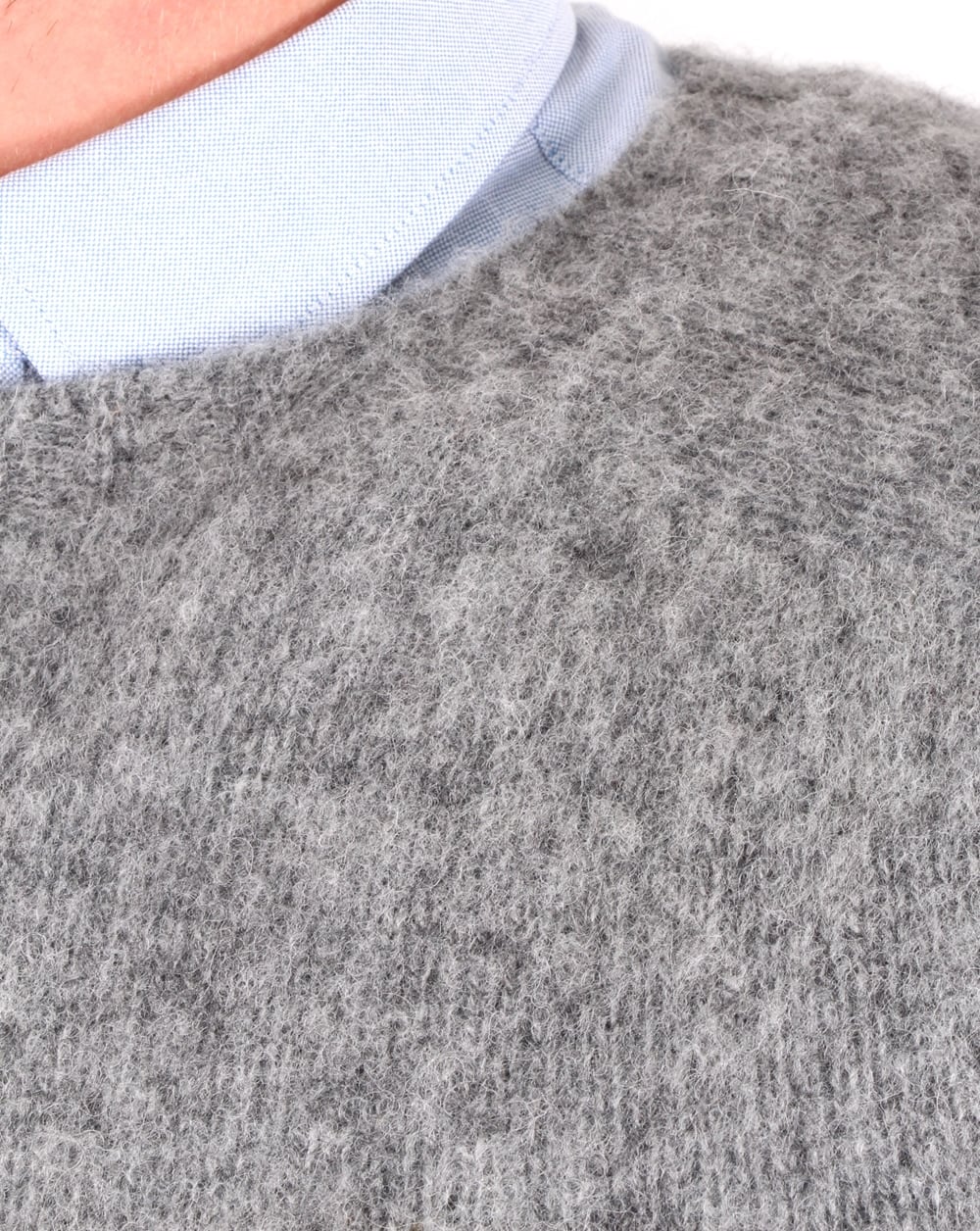 Ymc Suedehead Brushed Knit Jumper Grey