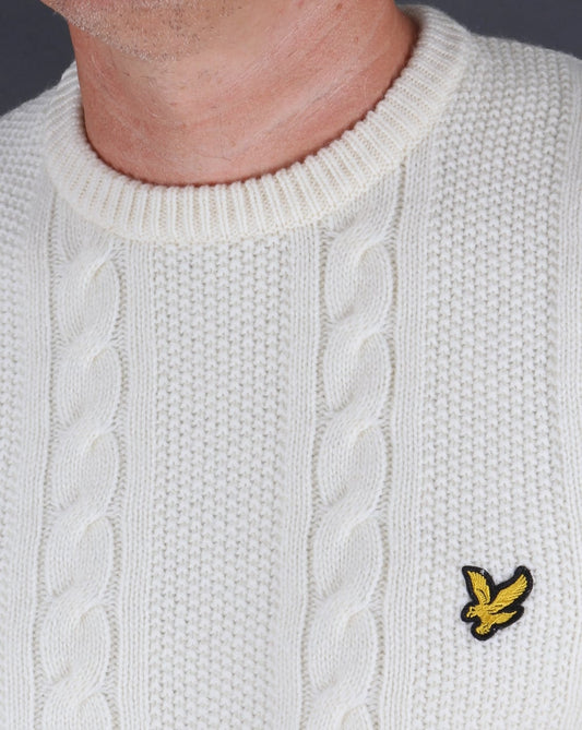 Lyle and Scott Lyle And Scott Cable Knit Lambswool Jumper Ivory