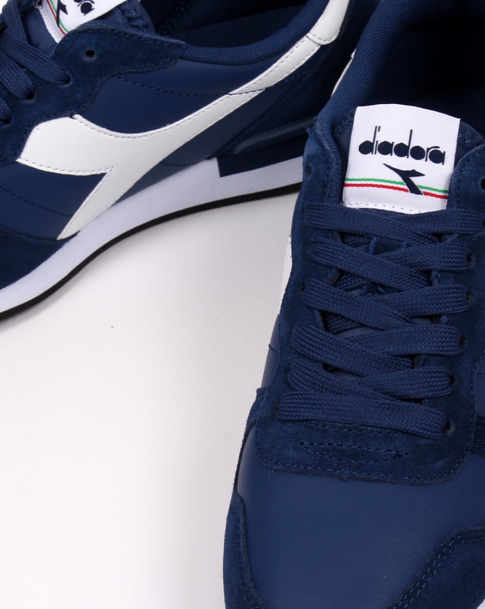 Diadora Camaro Leather Trainers Navy/white