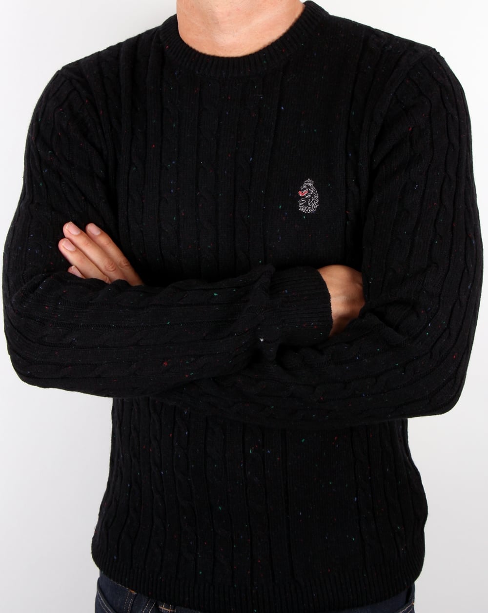 Luke Horton Cable Knit Jumper Black