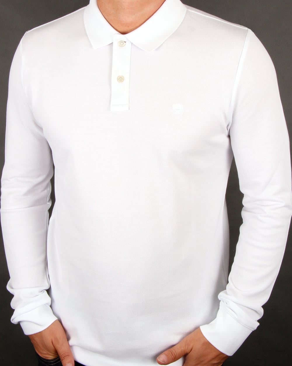 Aquascutum Hilton Long Sleeve Polo Shirt White