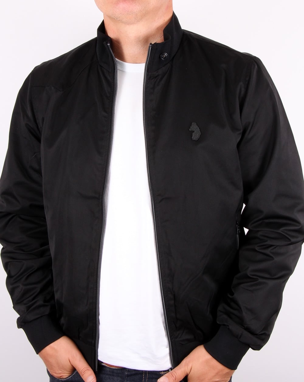 Luke Fluff Nut Funnel Neck Bomber Jacket Black