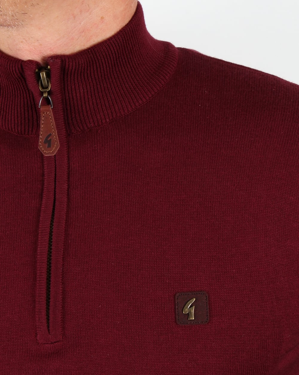 Gabicci Vintage Quarter Zip Jumper Port