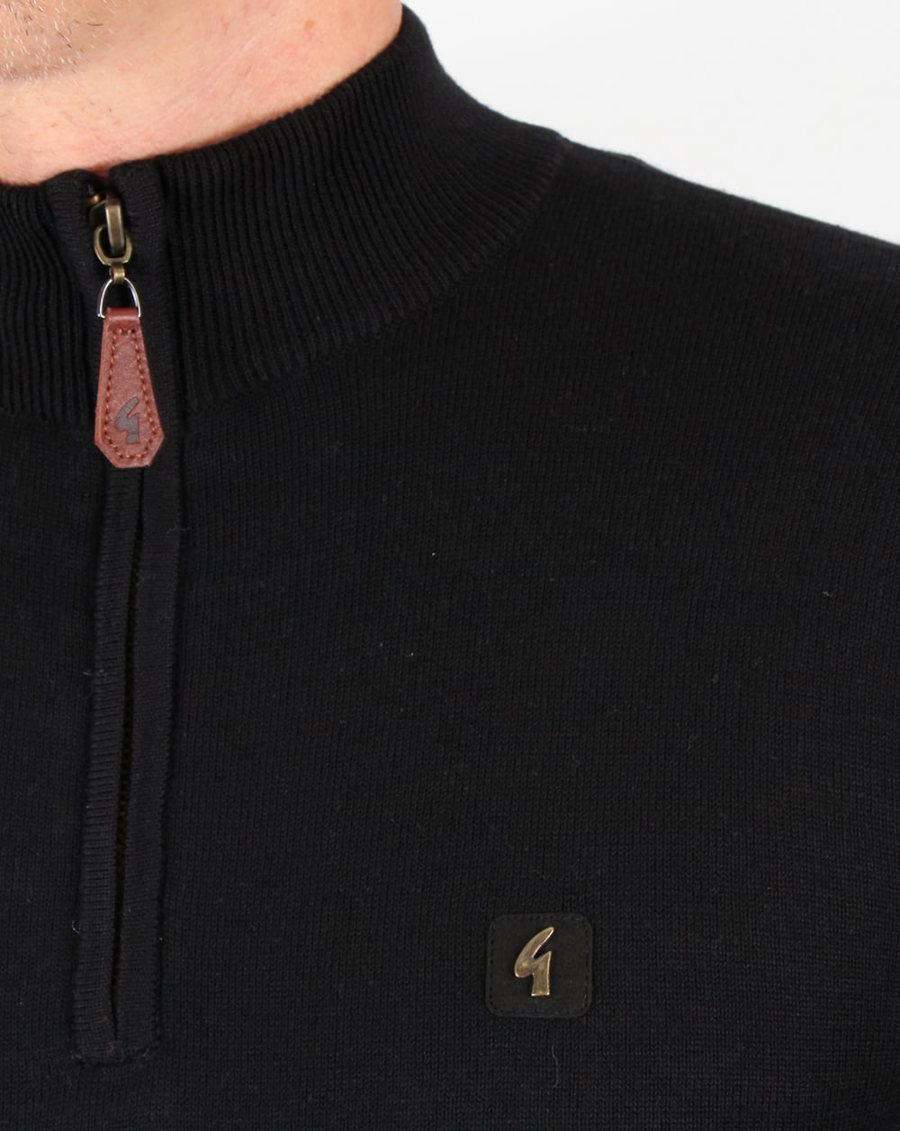 Gabicci Vintage Quarter Zip Jumper Black