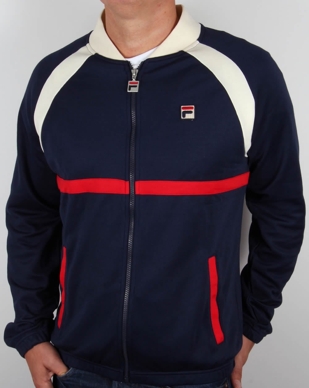 Fila Vintage Monte Track Top Navy/Red/Gardenia