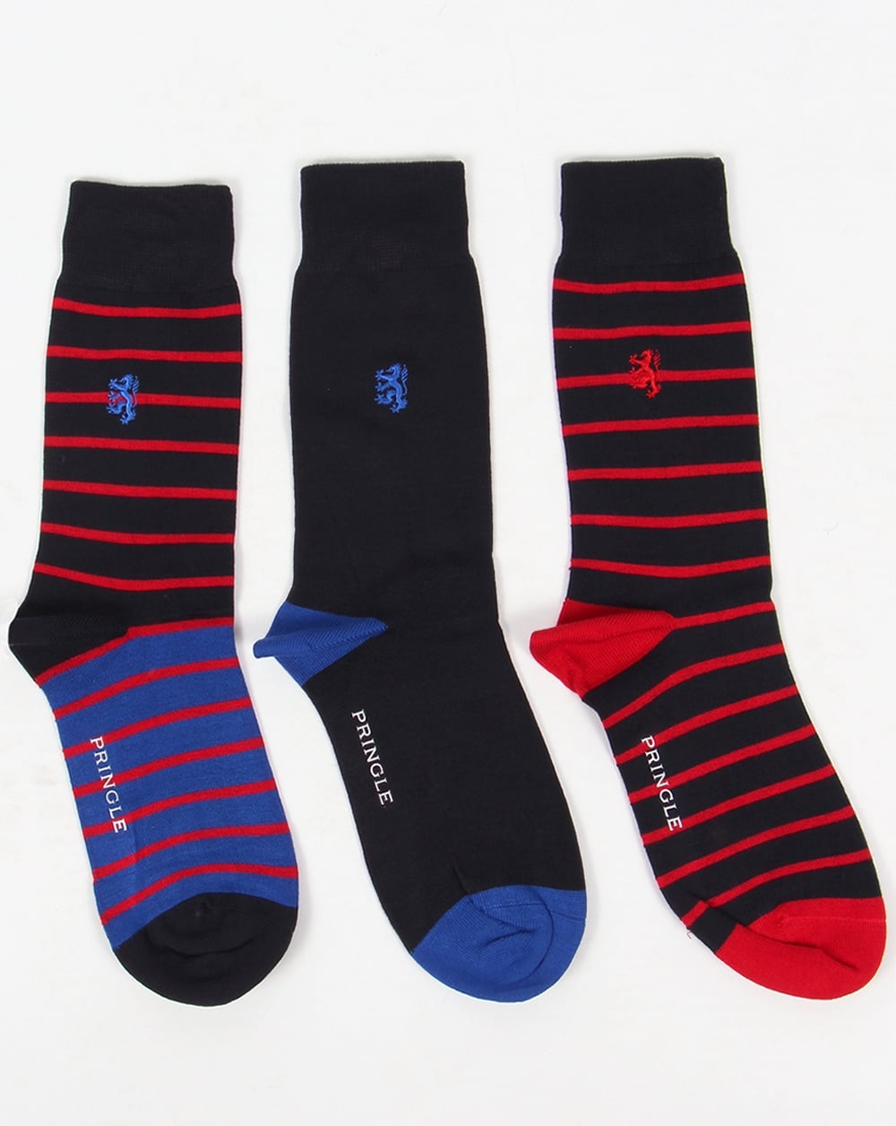 Pringle Bamboo Thin Stripe Socks Navy
