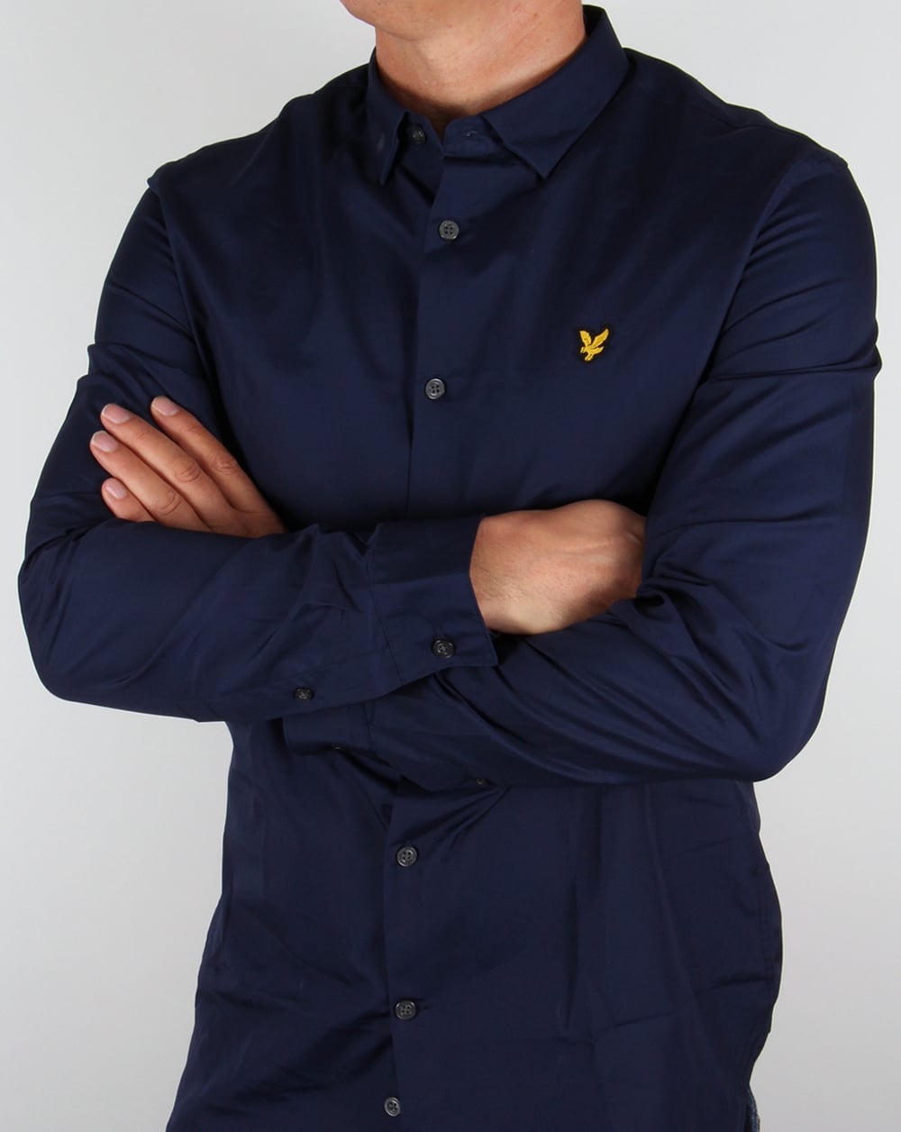 Lyle And Scott Poplin Slim Fit Shirt Navy