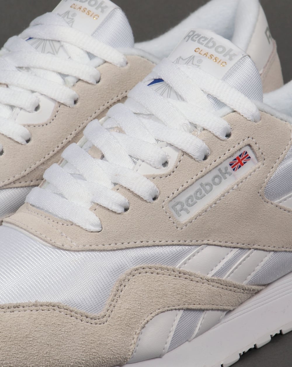 Reebok Classic Nylon Trainers White/Light Grey