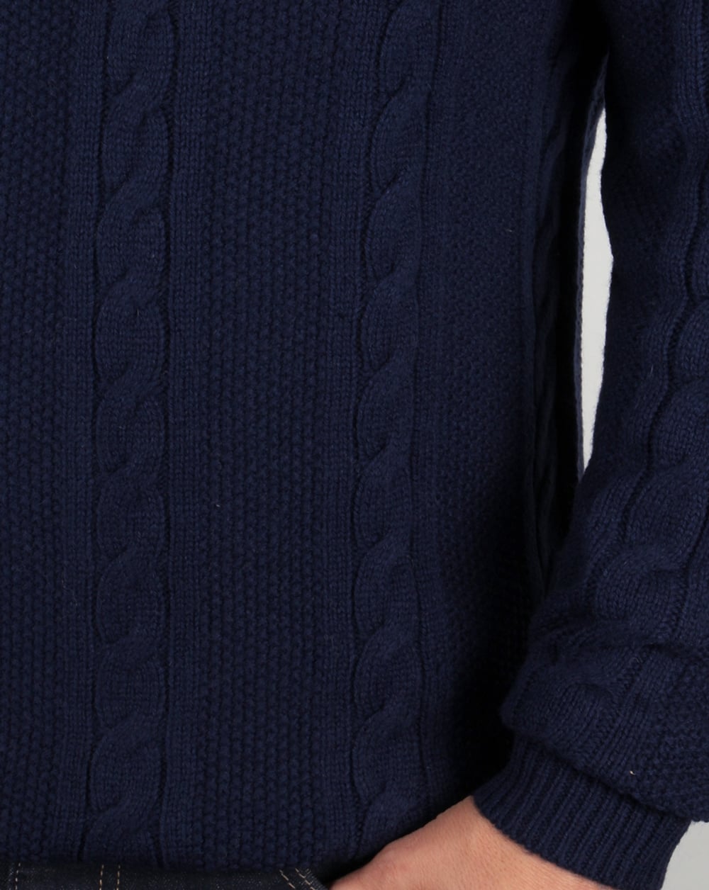 Lyle And Scott Cable Knit Lambswool Jumper Navy