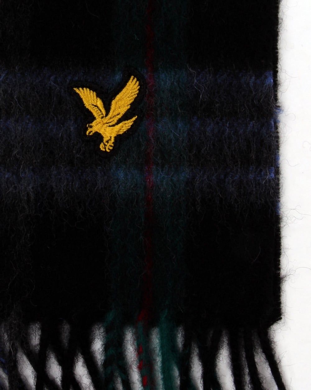 Lyle And Scott Woven Lambswool Scarf Emerald Green