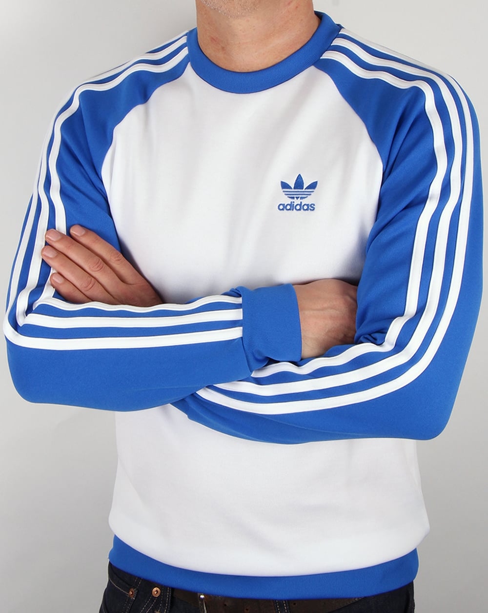 Adidas Originals Old Skool Sweat Top White/Blue