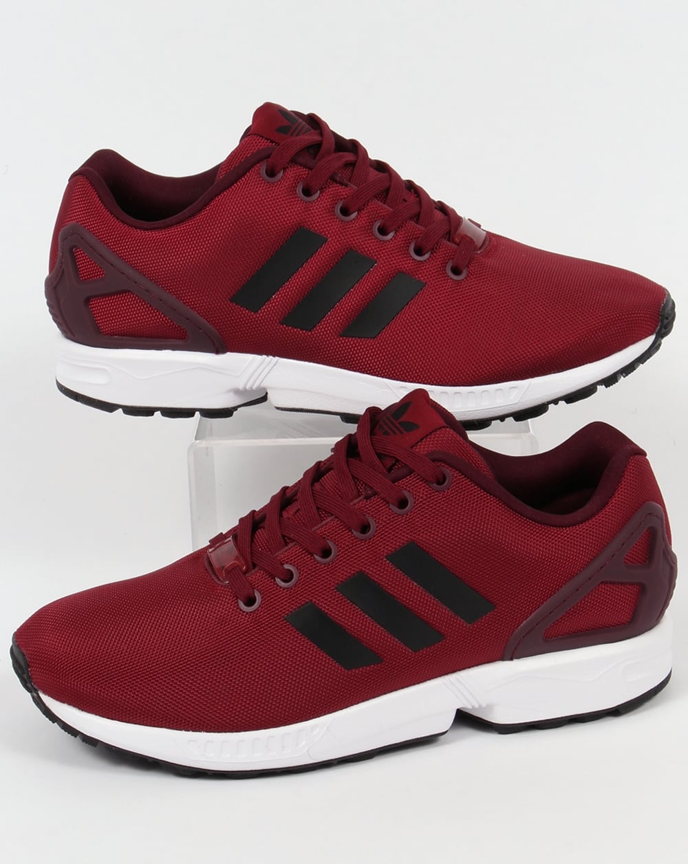 Adidas ZX Flux Trainers Burgundy/Black – 80s Casual Classics