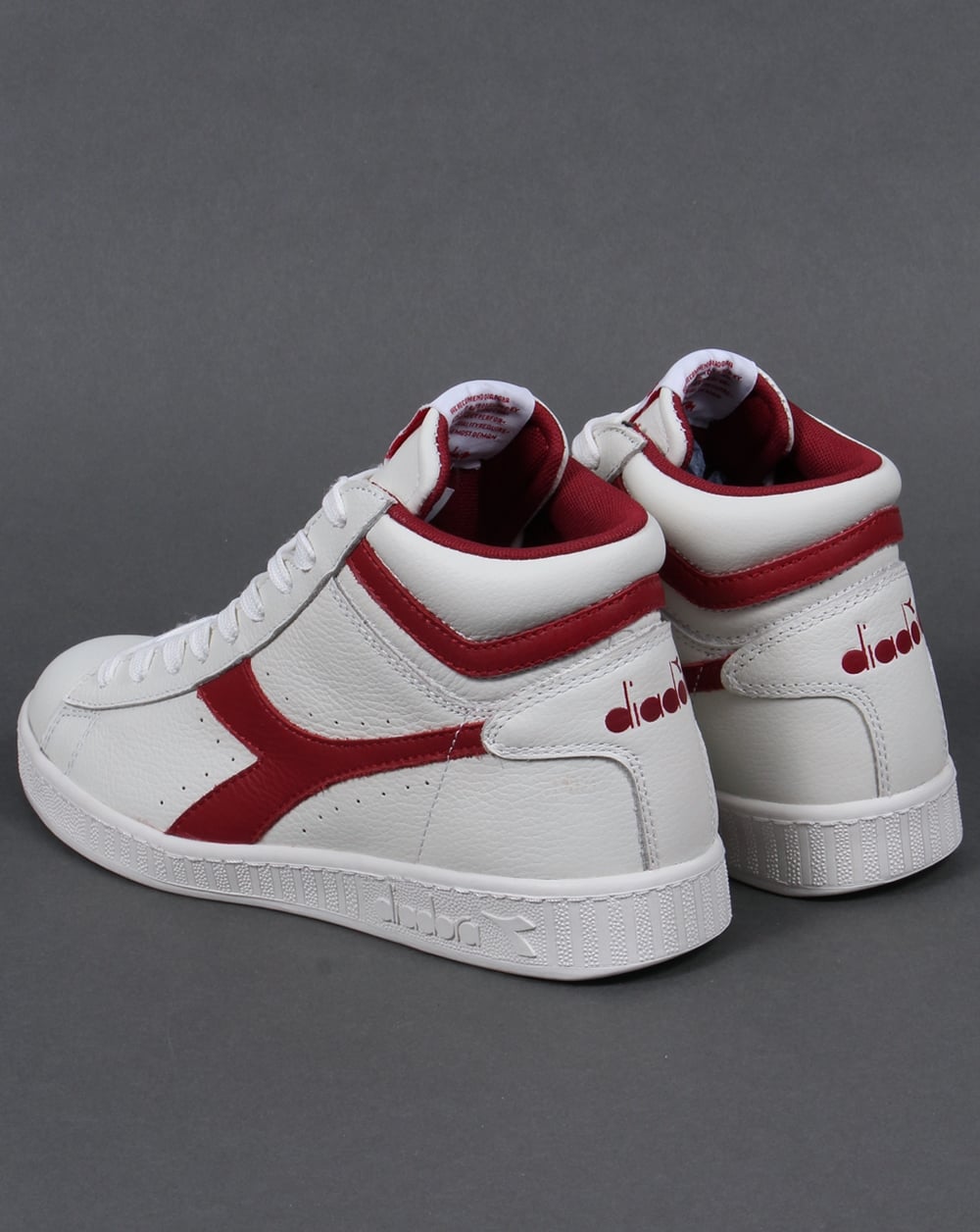 Diadora Game High Waxed Trainers White/Chili Peppers