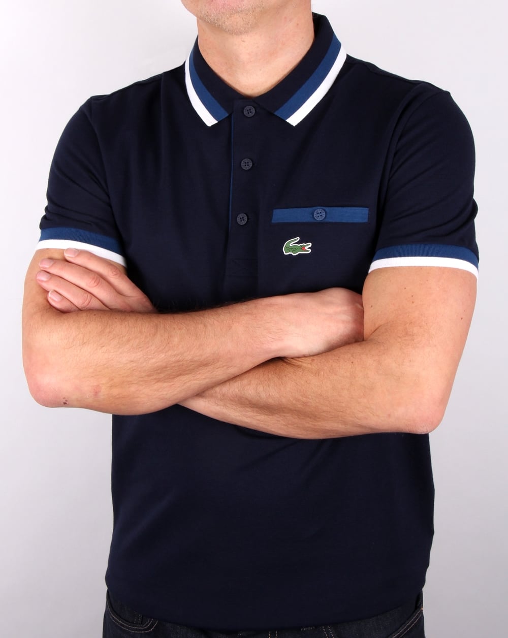 Lacoste Pocket Detail Polo Shirt Navy/cobalt