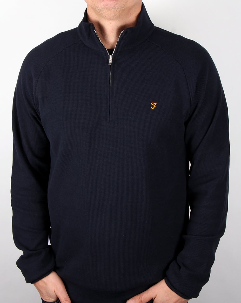 Farah Yves Quarter Zip Jacket True Navy